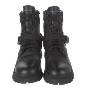 Prada leather combat boots with buckles - 39